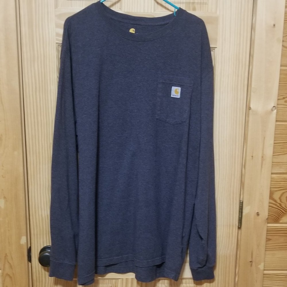 Carhartt Mens Dark Charcoal Gray  Long Sleeve shirt XL Tall